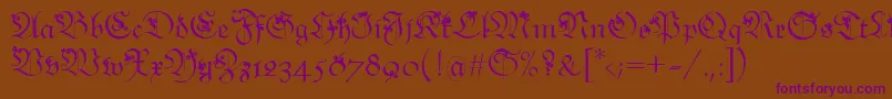 Snoutlike Font – Purple Fonts on Brown Background