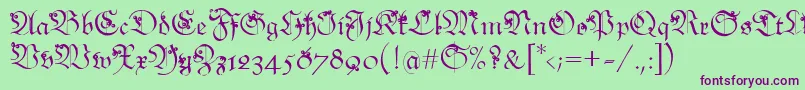 Snoutlike Font – Purple Fonts on Green Background