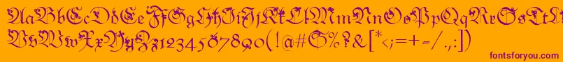 Snoutlike-Schriftart – Violette Schriften auf orangefarbenem Hintergrund