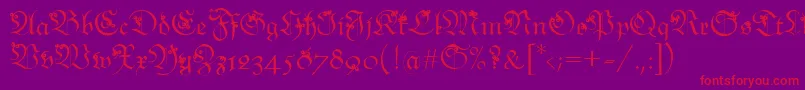 Snoutlike Font – Red Fonts on Purple Background