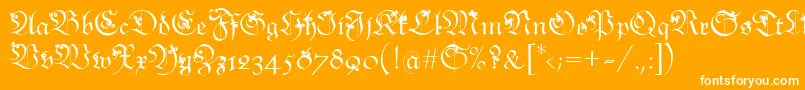 Snoutlike-Schriftart – Weiße Schriften auf orangefarbenem Hintergrund