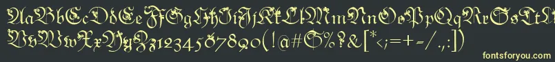 フォントSnoutlike – 黒い背景に黄色の文字