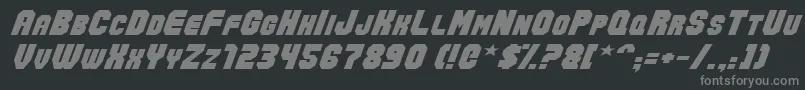 フォントActionForceNormal – 黒い背景に灰色の文字
