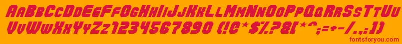 ActionForceNormal Font – Red Fonts on Orange Background