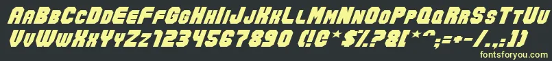 フォントActionForceNormal – 黒い背景に黄色の文字