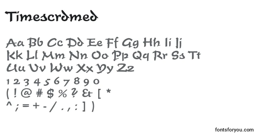 Fuente Timescrdmed - alfabeto, números, caracteres especiales