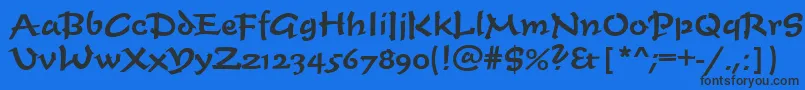 フォントTimescrdmed – 黒い文字の青い背景