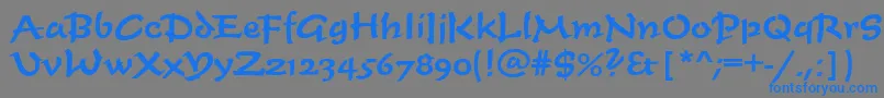 フォントTimescrdmed – 灰色の背景に青い文字