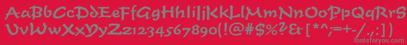 Timescrdmed-Schriftart – Graue Schriften auf rotem Hintergrund