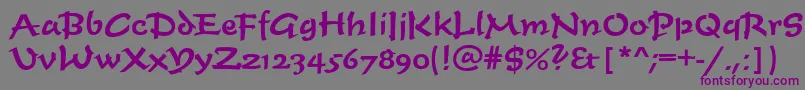 Timescrdmed-fontti – violetit fontit harmaalla taustalla