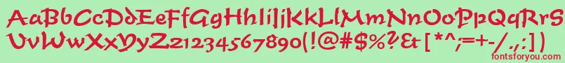 Timescrdmed Font – Red Fonts on Green Background