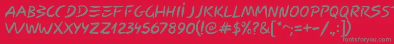 Picasso Font – Gray Fonts on Red Background