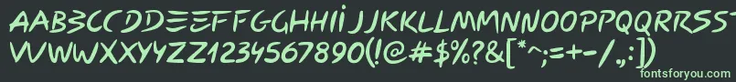 Picasso Font – Green Fonts on Black Background