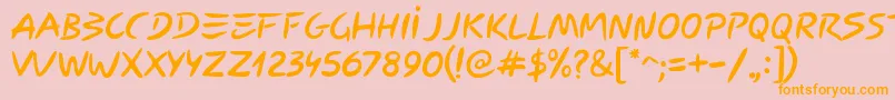 Picasso Font – Orange Fonts on Pink Background