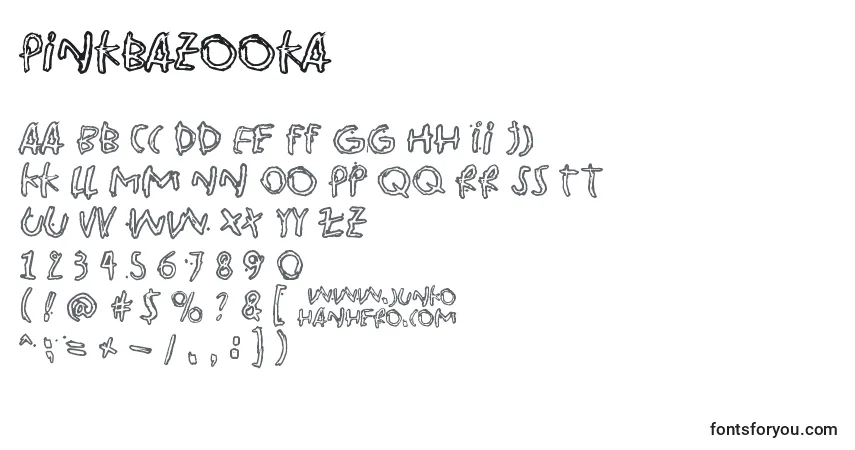 Шрифт Pinkbazooka – алфавит, цифры, специальные символы