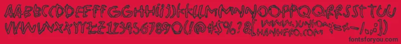 fuente Pinkbazooka – Fuentes Negras Sobre Fondo Rojo