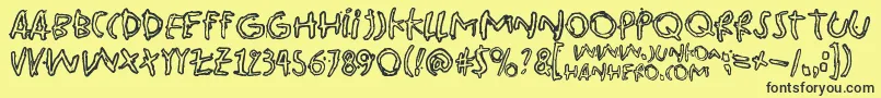 Pinkbazooka Font – Black Fonts on Yellow Background