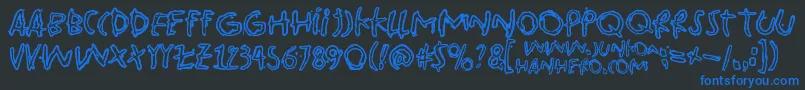 Pinkbazooka Font – Blue Fonts on Black Background