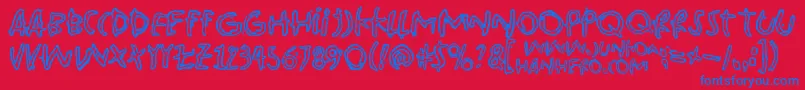 Pinkbazooka Font – Blue Fonts on Red Background