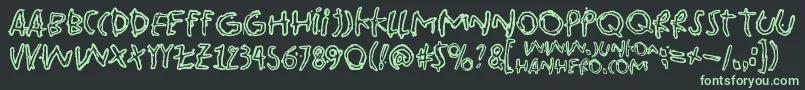 Pinkbazooka Font – Green Fonts on Black Background