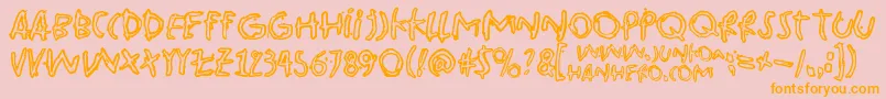 Pinkbazooka-Schriftart – Orangefarbene Schriften auf rosa Hintergrund