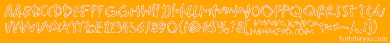 Pinkbazooka-Schriftart – Rosa Schriften auf orangefarbenem Hintergrund