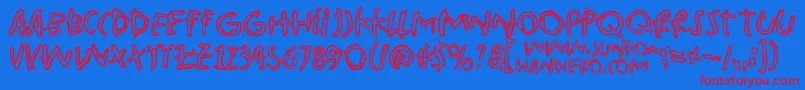 Pinkbazooka Font – Red Fonts on Blue Background