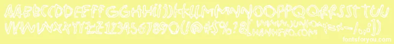 Pinkbazooka Font – White Fonts on Yellow Background