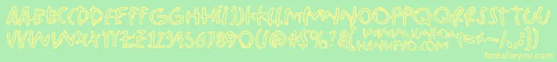 Pinkbazooka Font – Yellow Fonts on Green Background