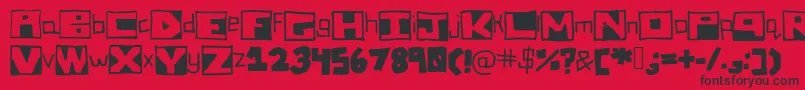 フォントAllBlockedUp – 赤い背景に黒い文字