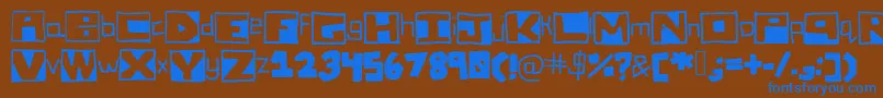 AllBlockedUp Font – Blue Fonts on Brown Background