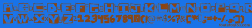 Fonte AllBlockedUp – fontes marrons em um fundo azul