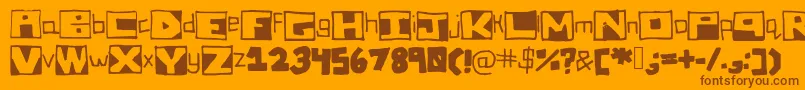 AllBlockedUp Font – Brown Fonts on Orange Background