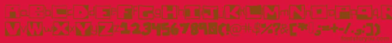 AllBlockedUp Font – Brown Fonts on Red Background