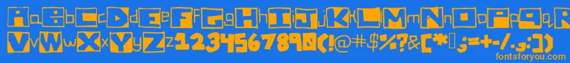 Шрифт AllBlockedUp – оранжевые шрифты на синем фоне