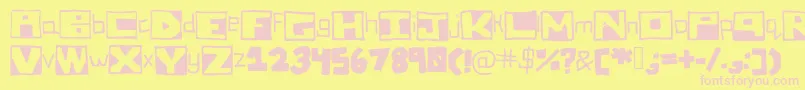 AllBlockedUp Font – Pink Fonts on Yellow Background