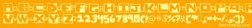 フォントAllBlockedUp – オレンジの背景に黄色の文字