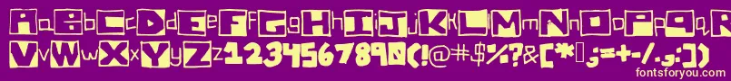 Więcej informacji o czcionce AllBlockedUp Czcionka AllBlockedUp – żółte czcionki na fioletowym tle