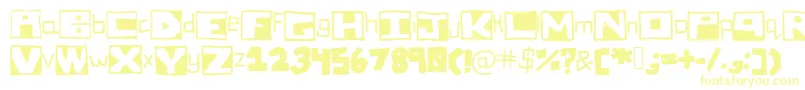 Шрифт AllBlockedUp – жёлтые шрифты на белом фоне