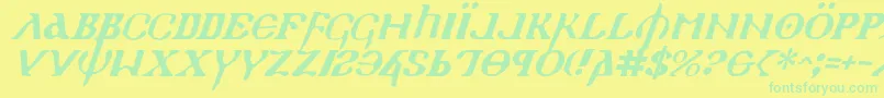 Holyv2i Font – Green Fonts on Yellow Background