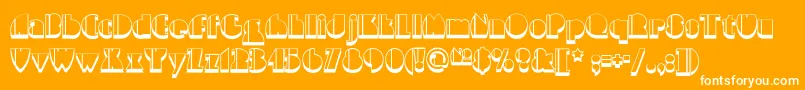 High-Schriftart – Weiße Schriften auf orangefarbenem Hintergrund
