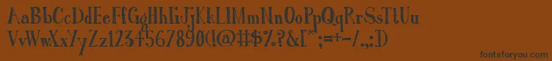 AustieBostRomanHolidaySketch-Schriftart – Schwarze Schriften auf braunem Hintergrund