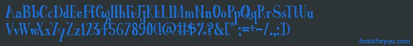 フォントAustieBostRomanHolidaySketch – 黒い背景に青い文字