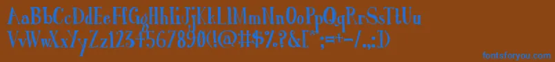 AustieBostRomanHolidaySketch Font – Blue Fonts on Brown Background