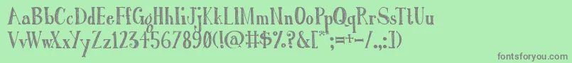 フォントAustieBostRomanHolidaySketch – 緑の背景に灰色の文字