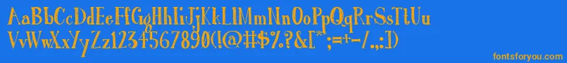 AustieBostRomanHolidaySketch Font – Orange Fonts on Blue Background
