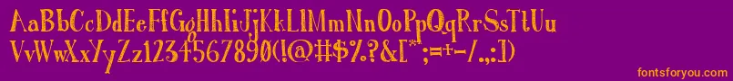 AustieBostRomanHolidaySketch Font – Orange Fonts on Purple Background