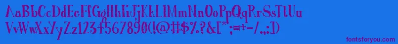 AustieBostRomanHolidaySketch Font – Purple Fonts on Blue Background