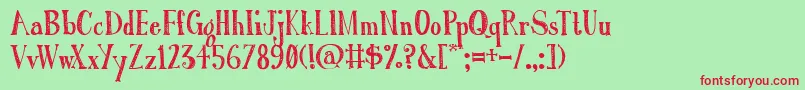 AustieBostRomanHolidaySketch Font – Red Fonts on Green Background