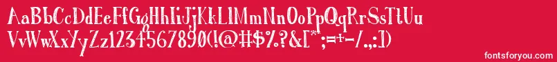 AustieBostRomanHolidaySketch Font – White Fonts on Red Background